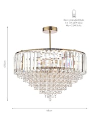 Laura Ashley Brass Vienna 5 Light Flush Ceiling Light - Image 6 of 6