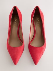 Coral Pink Standard/Wide Fit Leather Mid Court Shoes - Image 5 of 8