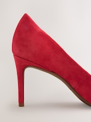 Coral Pink Standard/Wide Fit Leather Mid Court Shoes - Image 6 of 8