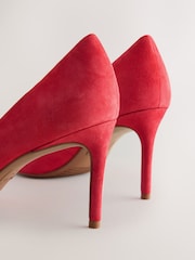 Coral Pink Standard/Wide Fit Leather Mid Court Shoes - Image 8 of 8