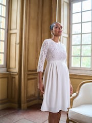 Seraphine Ivory Lace Bodice Maternity & Nursing Occasion Bridal Dress - Image 5 of 7
