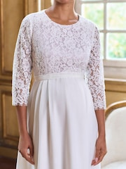 Seraphine Ivory Lace Bodice Maternity & Nursing Occasion Bridal Dress - Image 7 of 7
