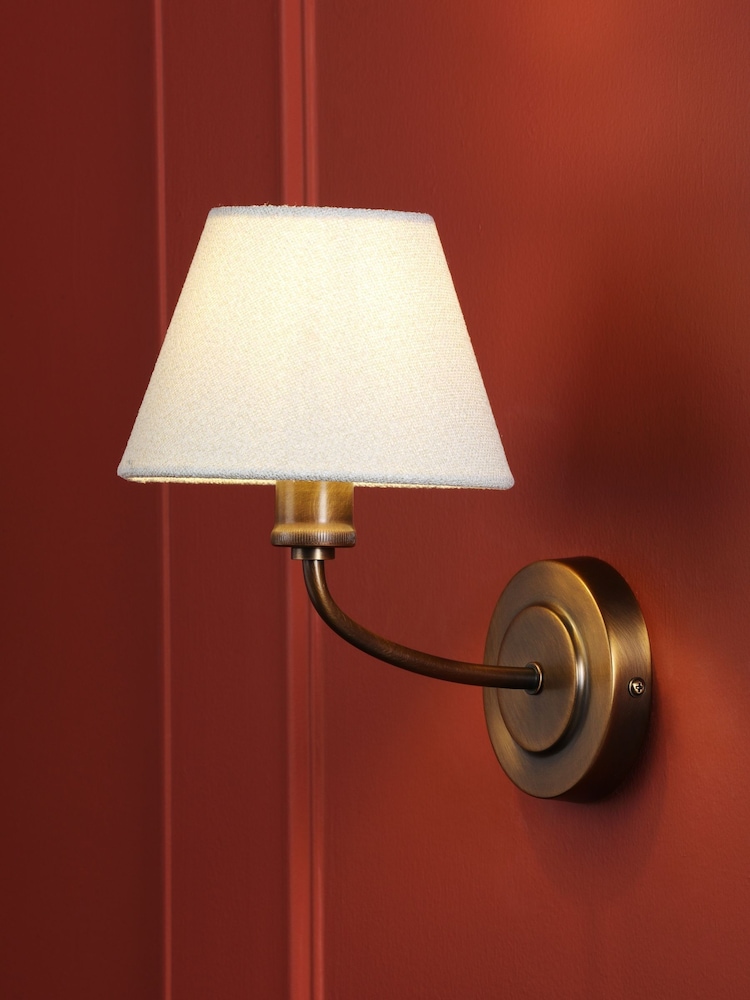 Laura Ashley Antique Brass Denston Wall Light - Image 1 of 8 Laura Ashley Antique Brass Denston Wall Light - Image 1 of 8