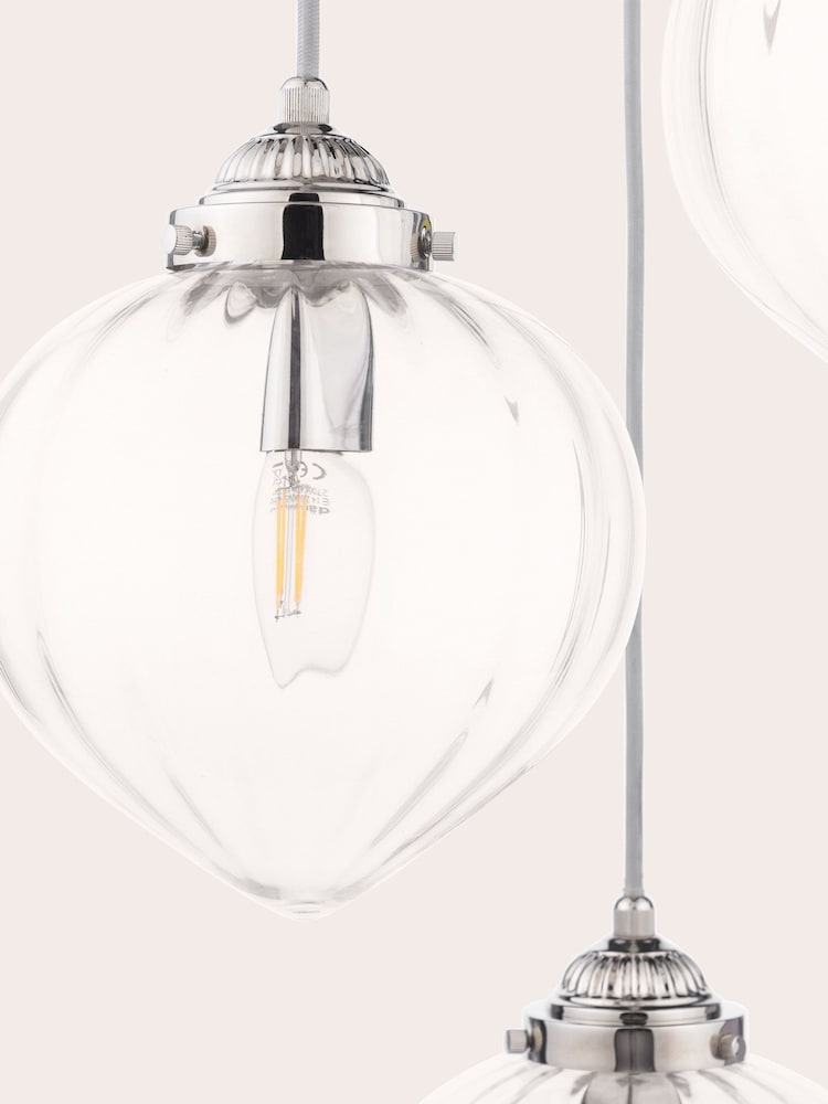Laura Ashley Polished Nickel Whitham Cluster Ceiling Light - Image 7 of 7