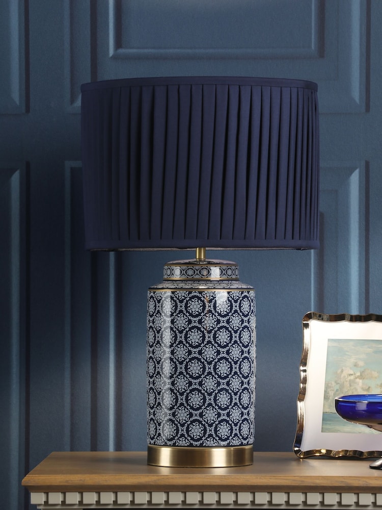 Laura Ashley Blue Knipton Table Lamp - Image 1 of 7