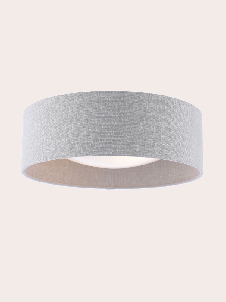 Laura Ashley Oatmeal Bacall Flush Ceiling Light - Image 2 of 4