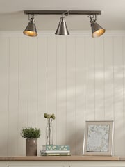 Laura Ashley Silver Rufus Grande 1 Light Pendant 3 Light Linear Pendant Bar Ceiling Light - Image 1 of 6