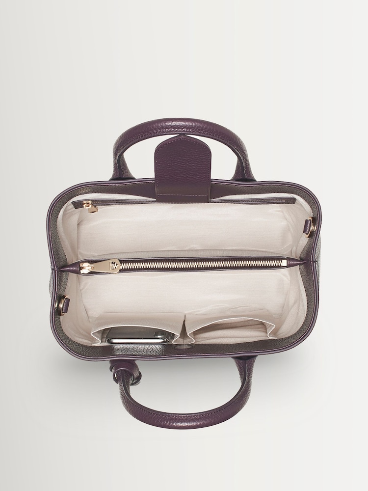 Aspinal of London Purple Midi Tote - Image 2 of 5 Aspinal of London Purple Midi Tote - Image 2 of 5