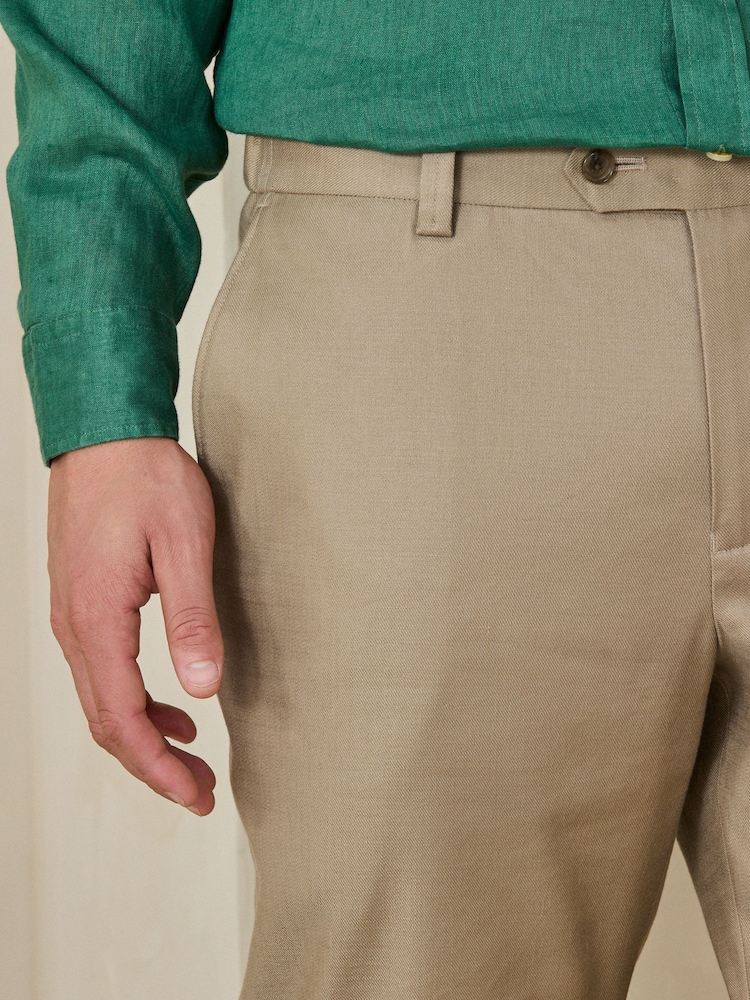 石感灰 - Motionflex Linen TENCEL™ Lyocell Blend Smart Trousers - 圖片 4，共 4