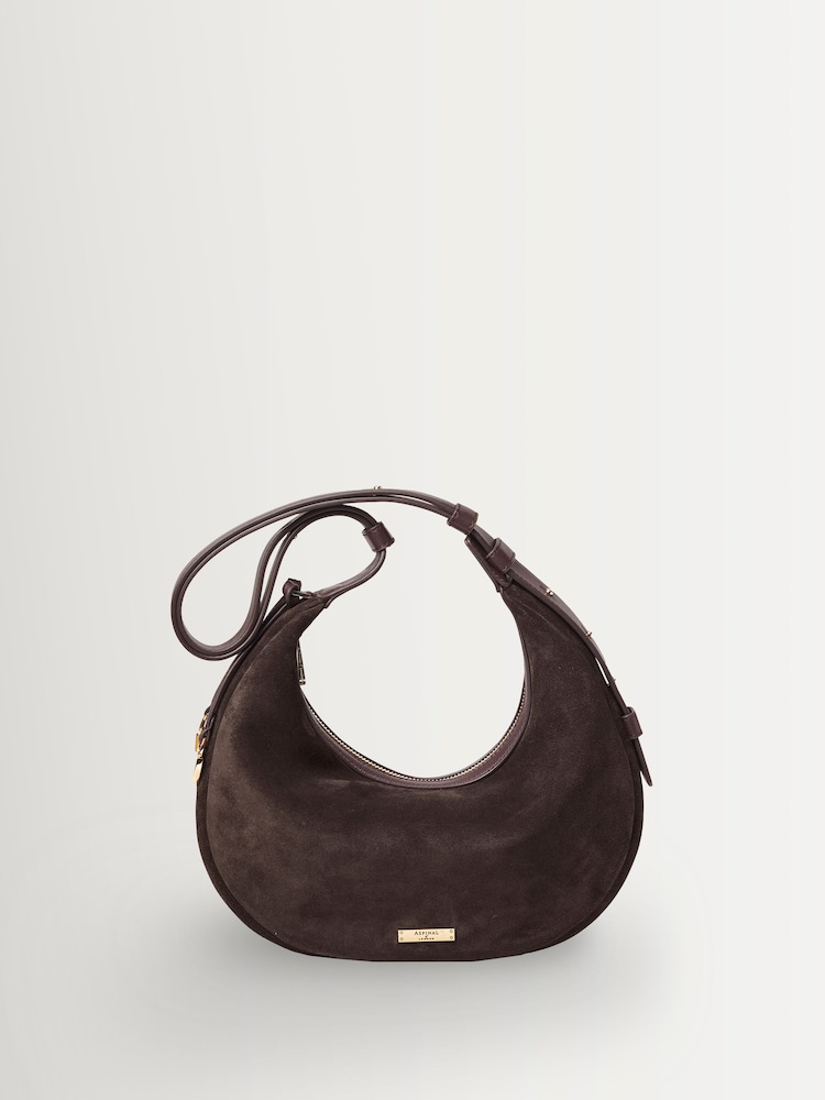 Aspinal of London Tan Brown Crescent Small Bag - Image 1 of 6 Aspinal of London Tan Brown Crescent Small Bag - Image 1 of 6