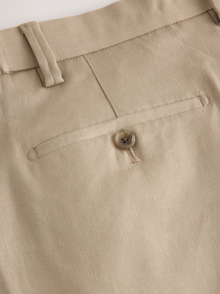 Stone Muscle Fit Motionflex Linen TENCEL™ Lyocell Blend Smart Trousers - Image 11 of 11 Stone Muscle Fit Motionflex Linen TENCEL™ Lyocell Blend Smart Trousers - Image 11 of 11