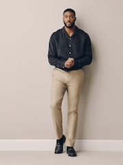 Stone Muscle Fit Motionflex Linen TENCEL™ Lyocell Blend Smart Trousers - Image 2 of 5