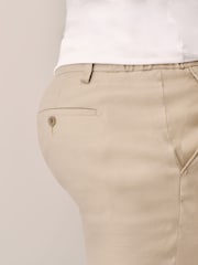 Stone Muscle Fit Motionflex Linen TENCEL™ Lyocell Blend Smart Trousers - Image 4 of 5