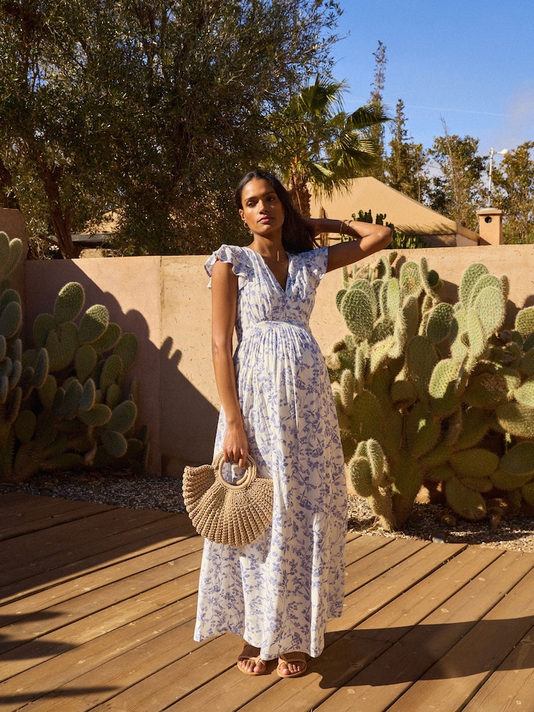 Seraphine Blue Maternity Maxi Dress - Image 2 of 7