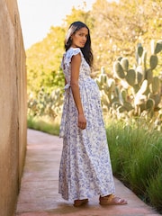 Seraphine Blue Maternity Maxi Dress - Image 5 of 7