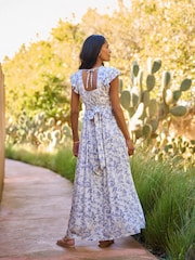 Seraphine Blue Maternity Maxi Dress - Image 6 of 7