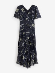 כחול  - Jolie Moi שמלת שיפון באורך מידקסי עם שרוולים מתנפנפים - תמונה 7 מתוך 7