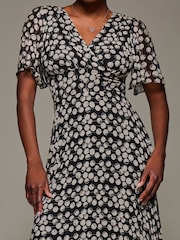 Negro - Jolie Moi Chiffon Floaty Sleeved Midaxi Dress - Imagen 5 de 6