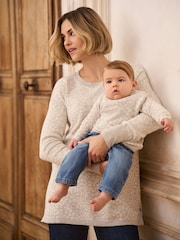 Seraphine Grey Leopard Print Mum & Baby Maternity & Nursing Matching Jumper - Image 1 of 8