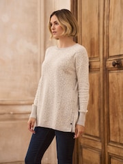 Seraphine Grey Leopard Print Mum & Baby Maternity & Nursing Matching Jumper - Image 3 of 8