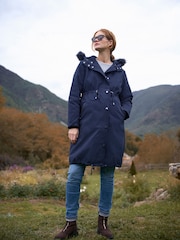 Seraphine Navy Blue Long Down Lined 3-In-1 Maternity & Babywearing Parka - Image 3 of 8