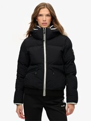 Superdry Black Hooded Ski Bomber Jacket - Image 1 of 7