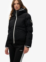 Superdry Black Hooded Ski Bomber Jacket - Image 3 of 7