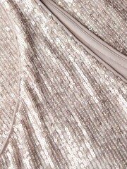 Superdry Silver Maxi Sequin V-Neck Dress - Image 8 of 8