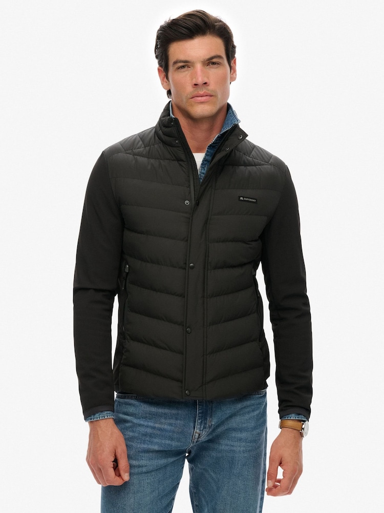 Superdry Black Storm Popper Softshell Jacket - Image 1 of 7 Superdry Black Storm Popper Softshell Jacket - Image 1 of 7