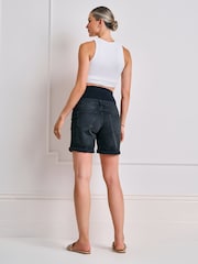 Seraphine Black Denim Maternity Denim Shorts - Image 5 of 5