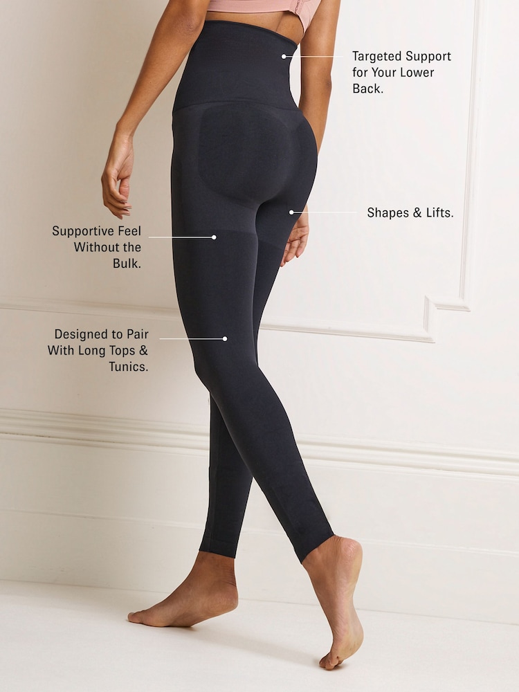 Seraphine Black Tummy Control Shaping Seamless Leggings - Image 6 of 6 Seraphine Black Tummy Control Shaping Seamless Leggings - Image 6 of 6