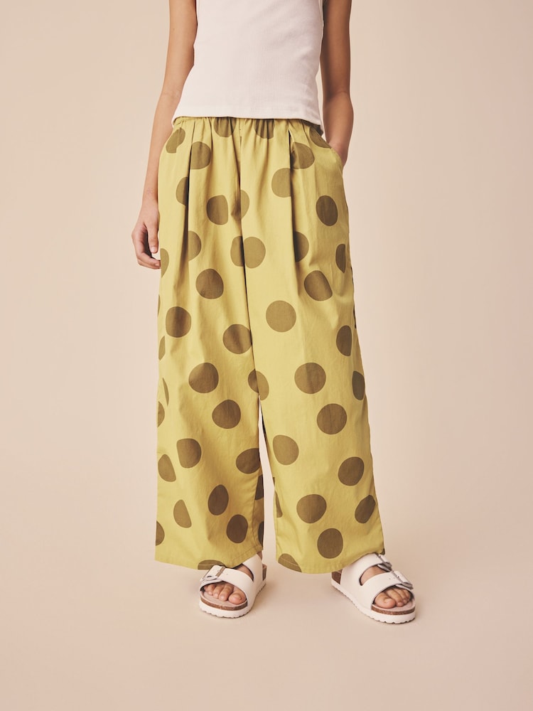 أخضر منقط - بنطلون واسع بتصميم سهل الارتداء (3-16 سنة) - صورة 1 من 9