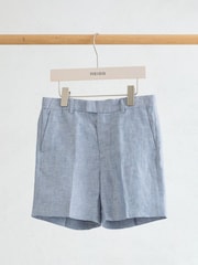 Reiss Soft Blue Atlantic S 13-14 yrs Linen Tailored Shorts - Image 2 of 3