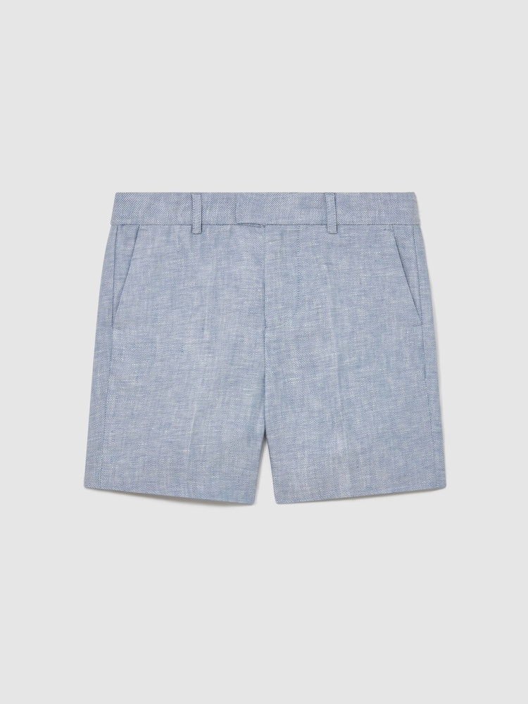 Reiss Soft Blue Atlantic S 13-14 yrs Linen Tailored Shorts - Image 3 of 3 Reiss Soft Blue Atlantic S 13-14 yrs Linen Tailored Shorts - Image 3 of 3