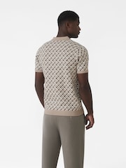 MAUVAIS Natural Matisse Knitted Geo Polo Shirt - Image 2 of 6