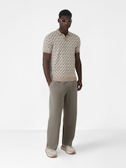 MAUVAIS Natural Matisse Knitted Geo Polo Shirt - Image 4 of 6