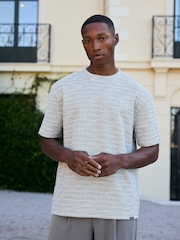 MAUVAIS Arlio Textured Relaxed Boxy T-Shirt - Imagen 1 de 6