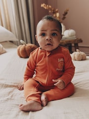Orange Two Way Zip Baby Sleepsuit (0mths-3yrs) - Image 2 of 14