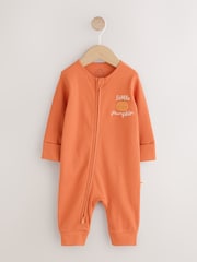 Orange Two Way Zip Baby Sleepsuit (0mths-3yrs) - Image 6 of 14