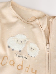 Neutral I Love My Daddy Two Way Zip Baby Sleepsuit (0-18mths) - Image 7 of 9