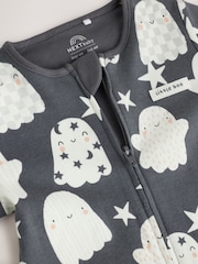 Grey Halloween Ghost Two Way Zip Baby Sleepsuit (0mths-3yrs) - Image 7 of 9
