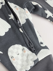 Grey Halloween Ghost Two Way Zip Baby Sleepsuit (0mths-3yrs) - Image 8 of 9