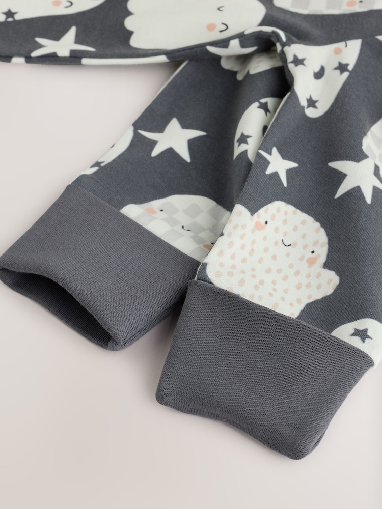 Grey Halloween Ghost Two Way Zip Baby Sleepsuit (0mths-3yrs) - Image 9 of 9 Grey Halloween Ghost Two Way Zip Baby Sleepsuit (0mths-3yrs) - Image 9 of 9