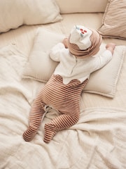 Neutral Christmas Pudding Sleepsuit & Hat Set (0mths-2yrs) - Image 3 of 10