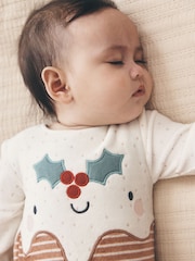 Neutral Christmas Pudding Sleepsuit & Hat Set (0mths-2yrs) - Image 4 of 10