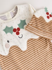 Neutral Christmas Pudding Sleepsuit & Hat Set (0mths-2yrs) - Image 7 of 10
