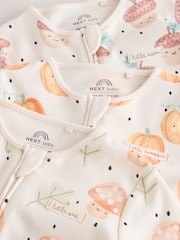 Neutral 3 Pack Two Way Zip Baby Sleepsuit (0mths-3yrs) - Image 12 of 16
