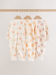 Neutral 3 Pack Two Way Zip Baby Sleepsuit (0mths-3yrs) - Image 6 of 16