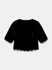 Mint Velvet Black Velvet Scallop Trim Top - Image 7 of 7