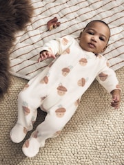 Sage Green Microfleece Two Way Zip Baby Sleepsuits 2 Pack - Image 1 of 14